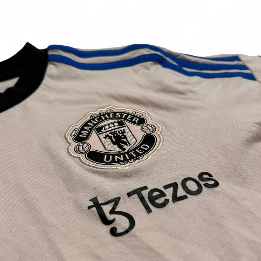 Adidas Manchester United Pink Soccer Jersey Tezos Logo Mens Medium - Picture 3 of 5